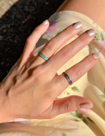 Elevated Faith Navy Enamel Praise Ring