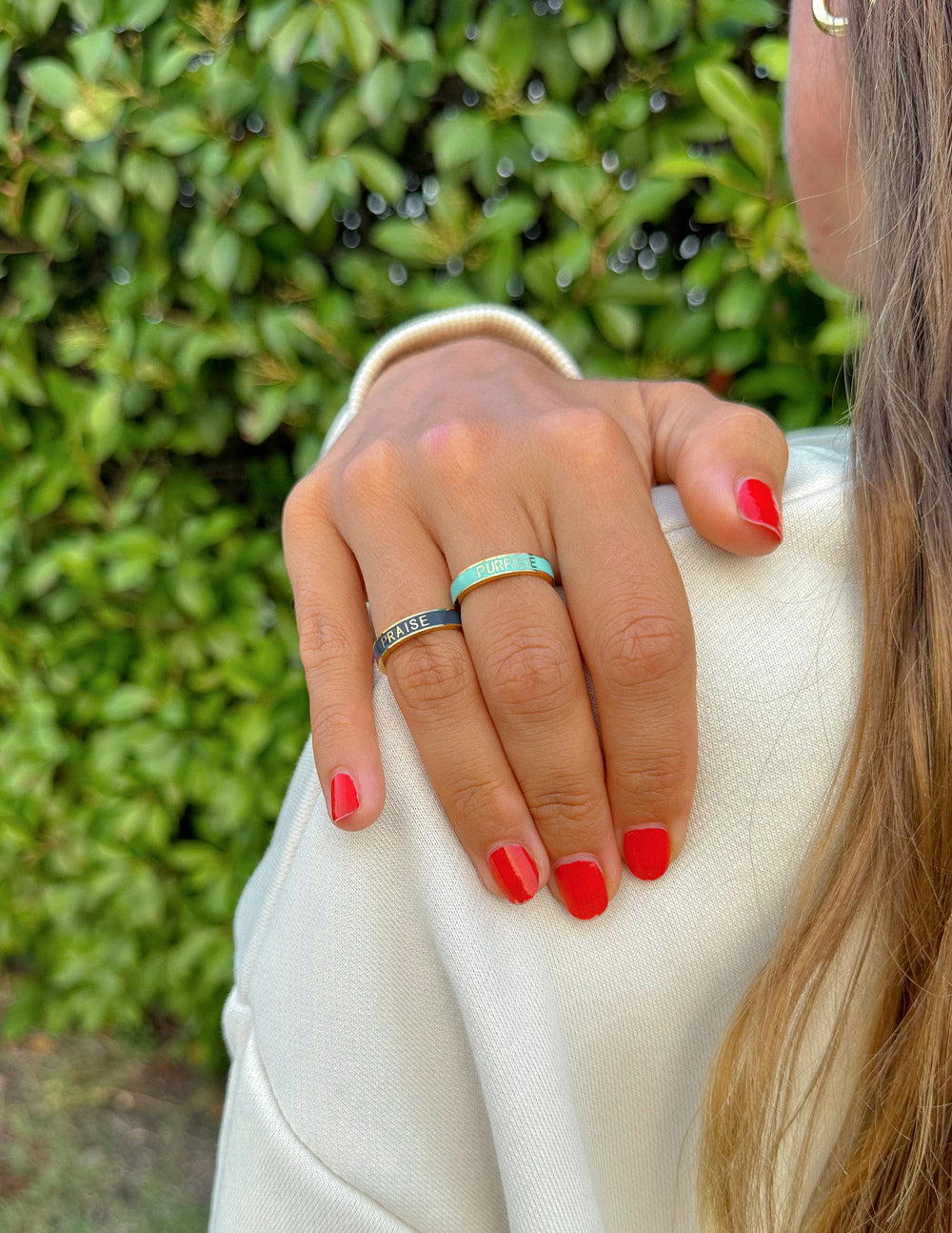 Elevated Faith Navy Enamel Praise Ring
