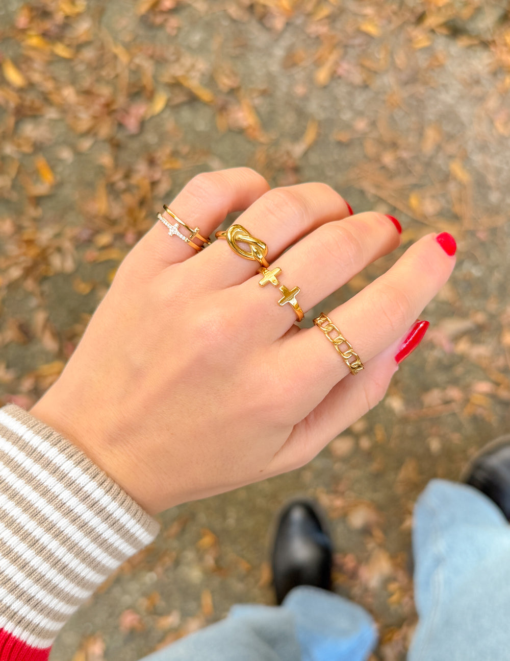 Elevated Faith Stacked Cross Gem Ring