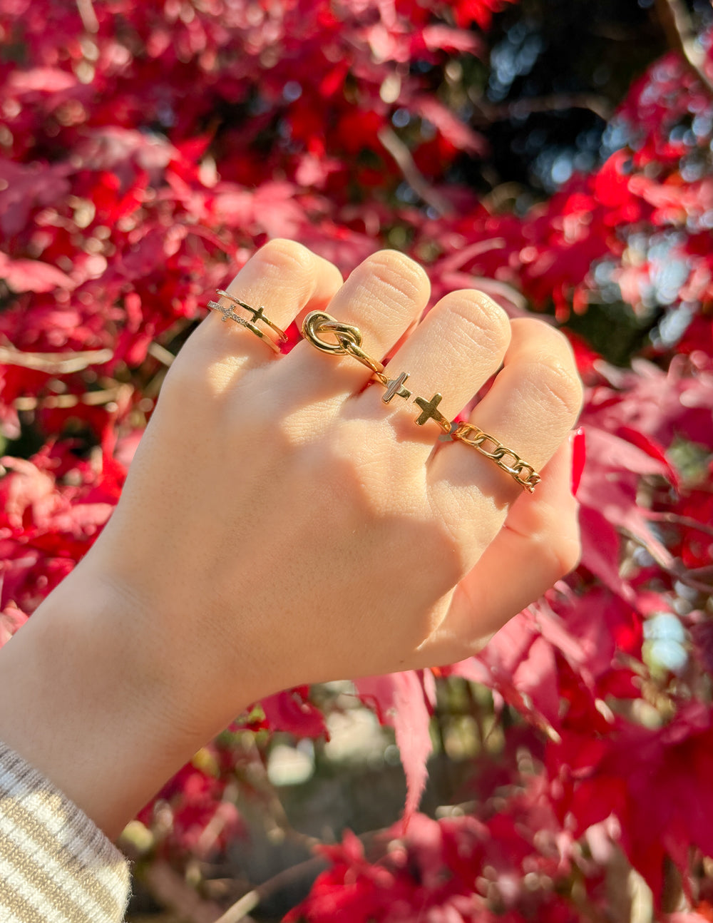 Elevated Faith Stacked Cross Gem Ring