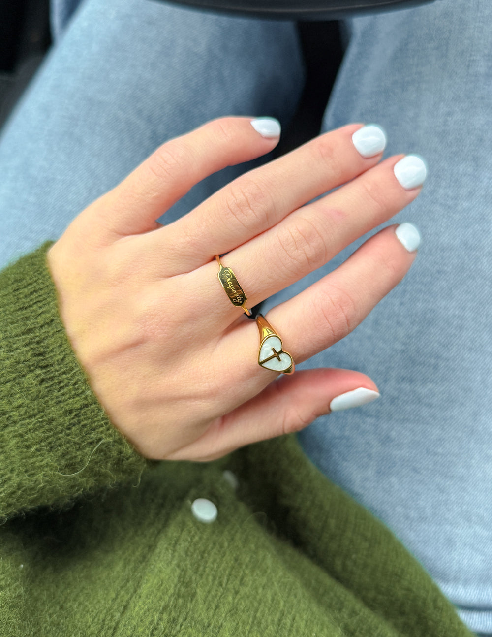 Elevated Faith Enamel Heart Cross Ring