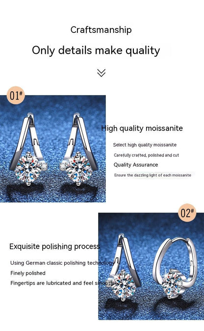 S925 Sterling Silver Moissanite Earrings | Affordable Luxury Sparkling Studs | High-Sense VVS Clarity Moissanite Jewelry | Trendy Minimalist Silver Earrings | 2026 High-Fashion Radiant Women’s Accessories