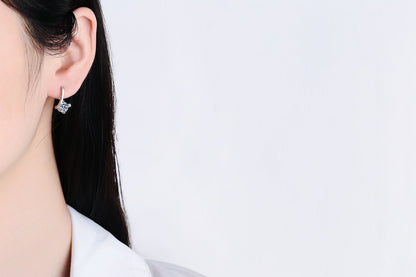 S925 Sterling Silver Moissanite Earrings | Affordable Luxury Sparkling Studs | High-Sense VVS Clarity Moissanite Jewelry | Trendy Minimalist Silver Earrings | 2026 High-Fashion Radiant Women’s Accessories