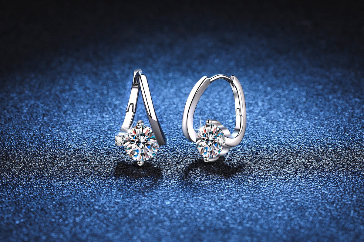 S925 Sterling Silver Moissanite Earrings | Affordable Luxury Sparkling Studs | High-Sense VVS Clarity Moissanite Jewelry | Trendy Minimalist Silver Earrings | 2026 High-Fashion Radiant Women’s Accessories