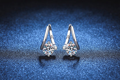 S925 Sterling Silver Moissanite Earrings | Affordable Luxury Sparkling Studs | High-Sense VVS Clarity Moissanite Jewelry | Trendy Minimalist Silver Earrings | 2026 High-Fashion Radiant Women’s Accessories