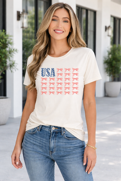 Threaded Pear Sylvie Bow Flag Tee