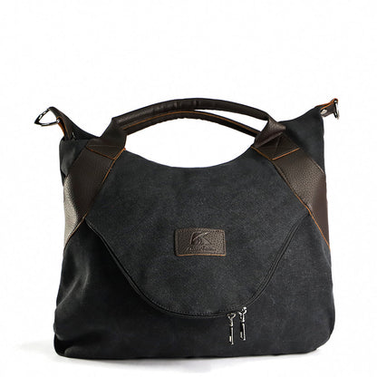 Minimalist Retro Canvas Shoulder Bag for Women | Vintage Crossbody Handbag | Large Capacity Aesthetic Daily Tote | High-Sense Casual Messenger Bag for Work & Travel