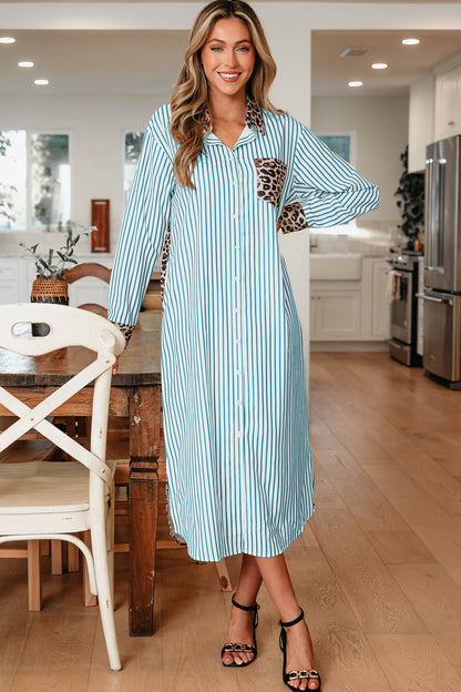 Threaded Pear Savannah Contrast Patchwork Long Shirt