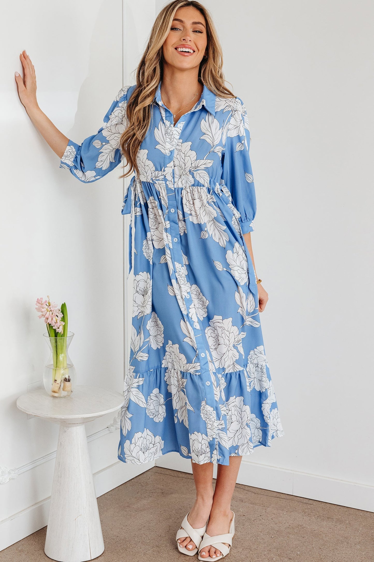 Threaded Pear Isabella Floral Print Shirt