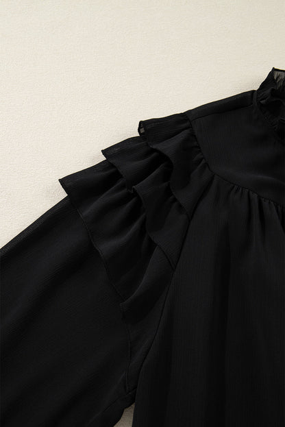 Threaded Pear Jaycee Sleeve Chiffon Elegant PLUS Shirt