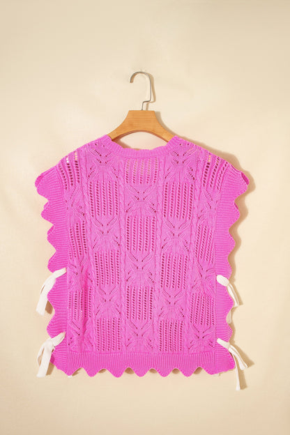 Threaded Pear Ainara Trim Short Sleeve Sweater