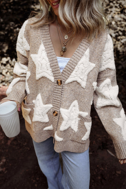 Threaded Pear Clare Sherpa Star Cardigan
