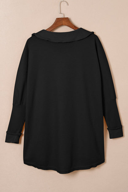 Threaded Pear Nina Waffle Knit Long Sleeve Top