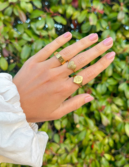 Elevated Faith Floral Signet Ring