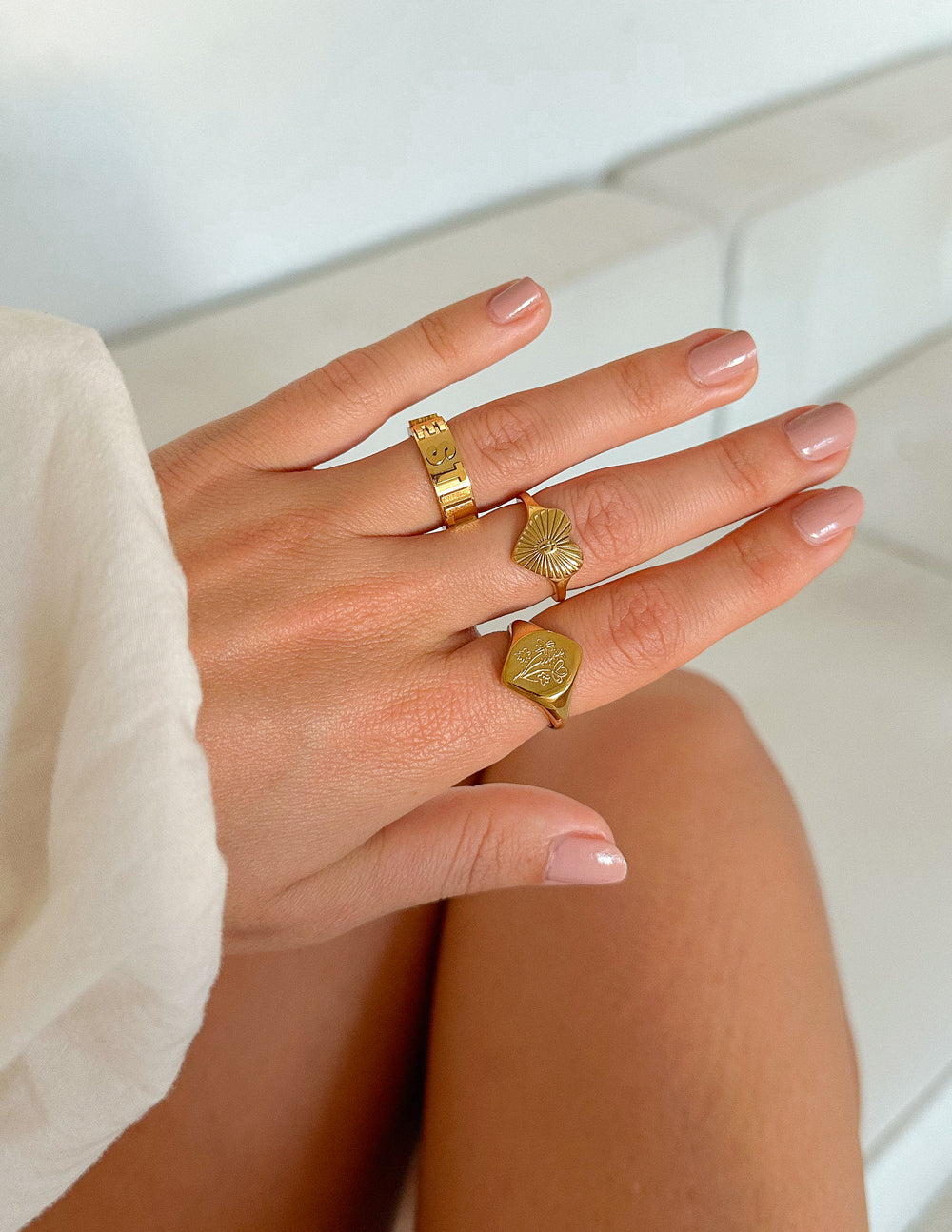 Elevated Faith Floral Signet Ring
