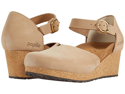 Birkenstock Mary P-Buckle Nubuck Leather Sandcastle
