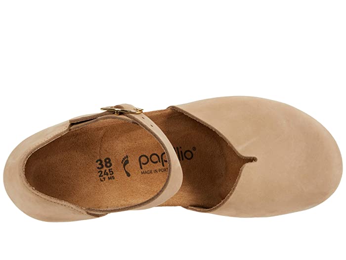 Birkenstock Mary P-Buckle Nubuck Leather Sandcastle