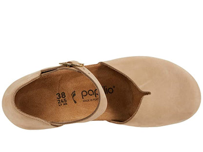 Birkenstock Mary P-Buckle Nubuck Leather Sandcastle