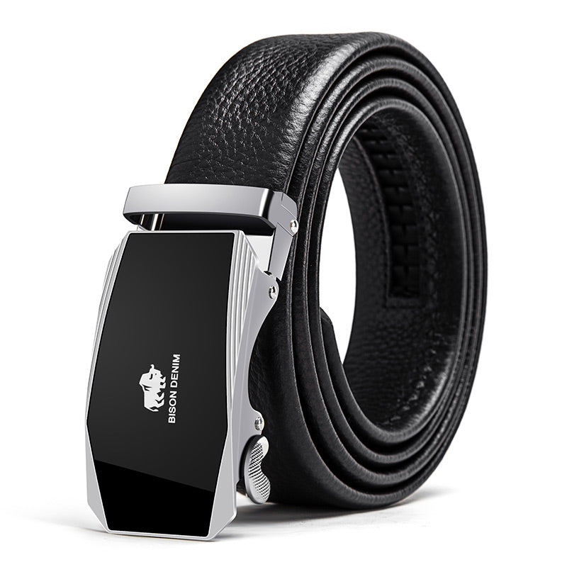 Men’s Classic Leather Belt | High-Sense Professional Executive Waistband | Trendy Minimalist Sleek Dress Belt | Luxury-Label Statuesque Radiant Accessory | 2026 High-Fashion Emerald-Luxe Essential