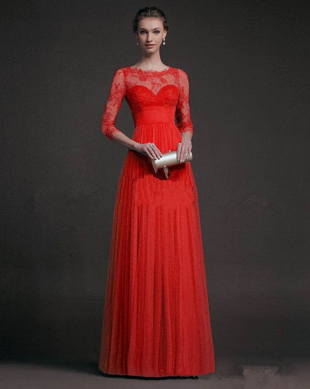 Women’s Long Sleeve Lace See-Through Dress | High-Sense Embroidered Mesh Party Gown | Trendy Minimalist Sheer Lace Evening Wear | Luxury-Label Statuesque Radiant Dress | 2026 High-Fashion Emerald-Luxe Essential