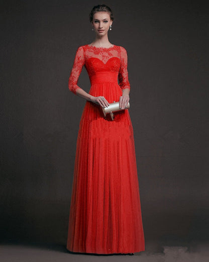 Women’s Long Sleeve Lace See-Through Dress | High-Sense Embroidered Mesh Party Gown | Trendy Minimalist Sheer Lace Evening Wear | Luxury-Label Statuesque Radiant Dress | 2026 High-Fashion Emerald-Luxe Essential