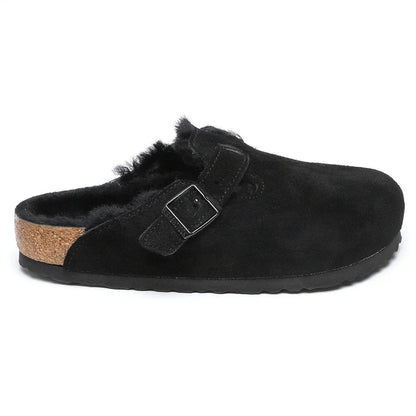 Birkenstock Boston Shearling Suede Leather Clogs