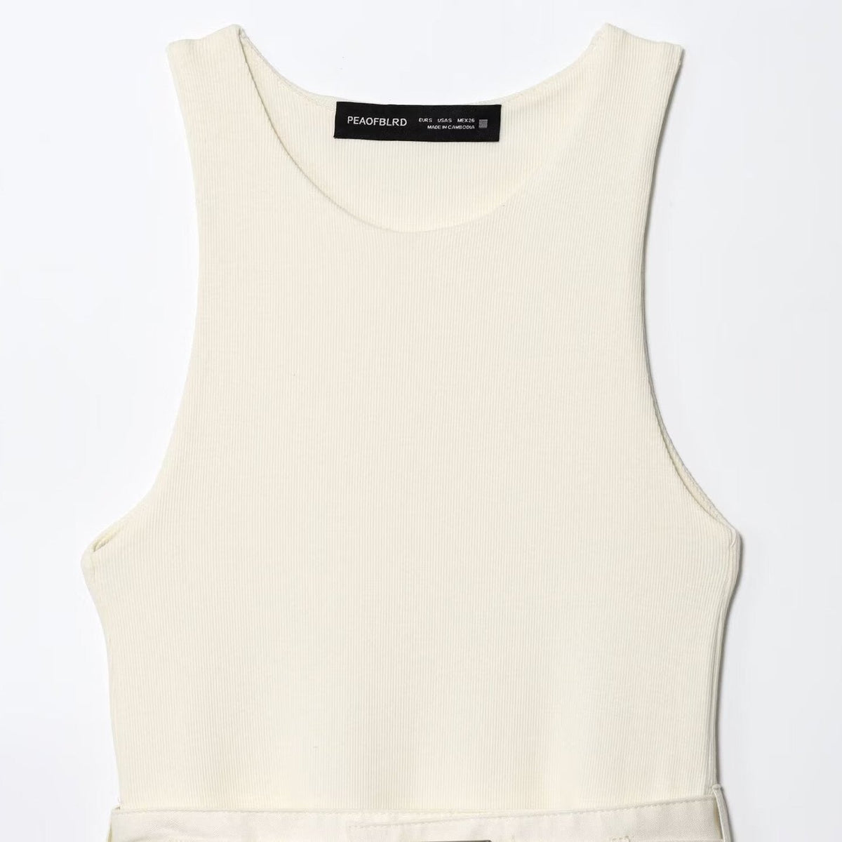Sleeveless dress with waist belt and diagonal splicing
