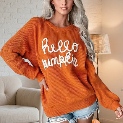 Women's Casual Round Neck Long Sleeve Pullover Tops