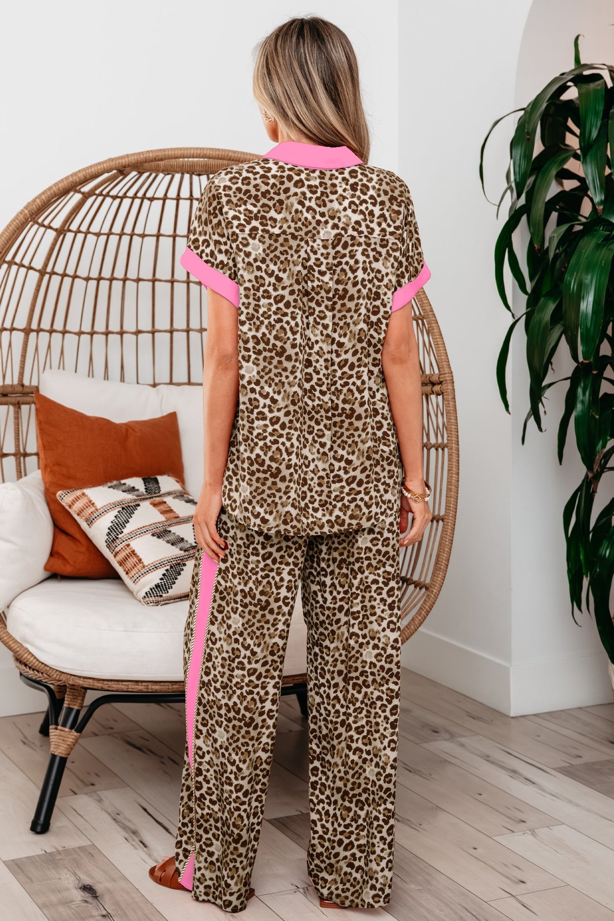 Threaded Pear Lylah Contrast Trim Lounge Set