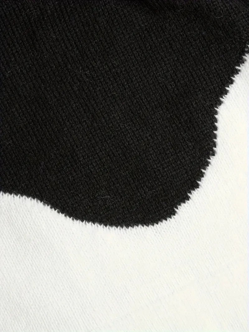 ✨Cozy Color Block Knit Hoodie with Drawstring Details (Final Days: Big Savings!!!)