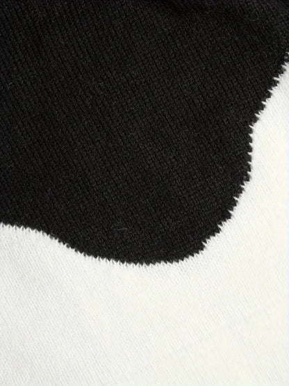 ✨Cozy Color Block Knit Hoodie with Drawstring Details (Final Days: Big Savings!!!)