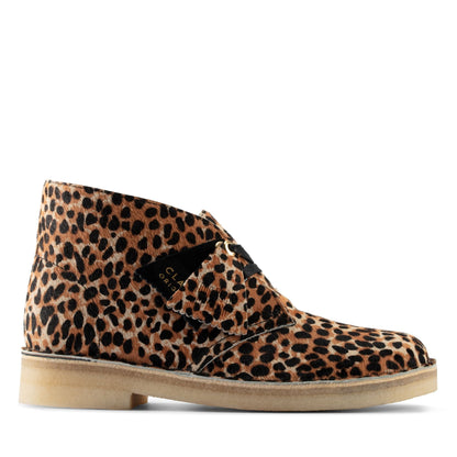 Clarks Women's Desert Boot Leopard Print Pony Booties