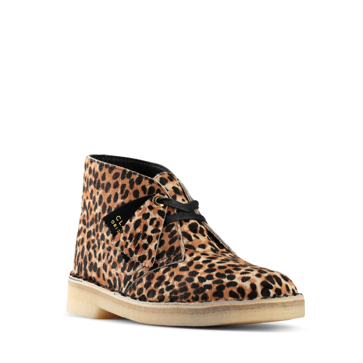 Clarks Women's Desert Boot Leopard Print Pony Booties