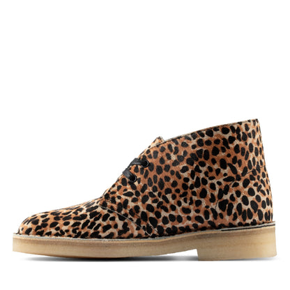 Clarks Women's Desert Boot Leopard Print Pony Booties
