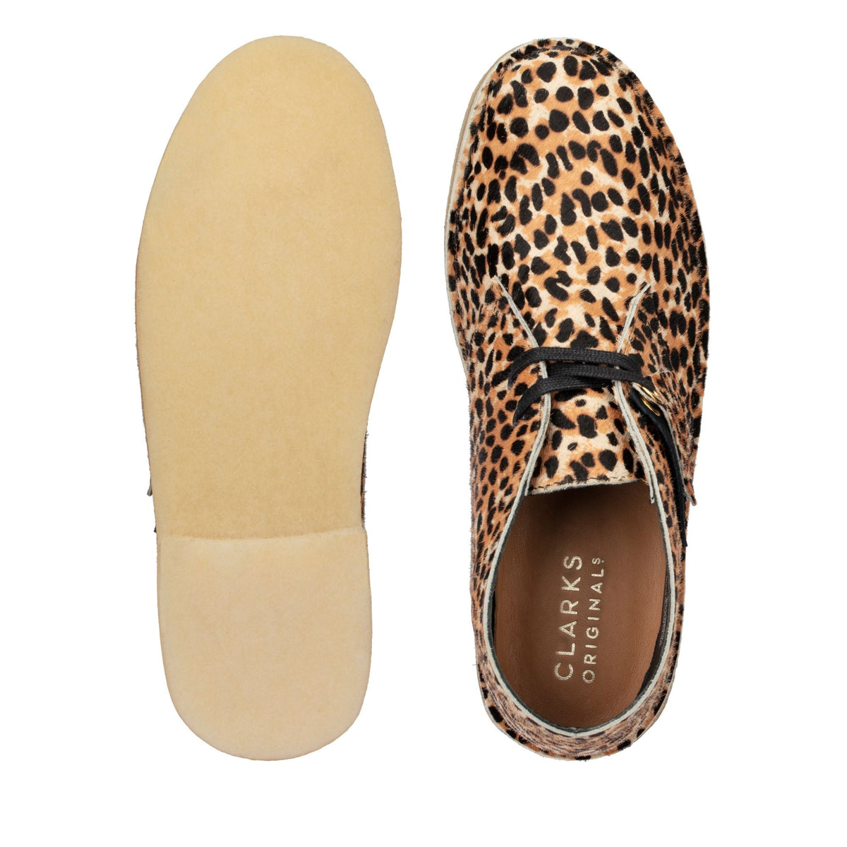 Clarks Women's Desert Boot Leopard Print Pony Booties