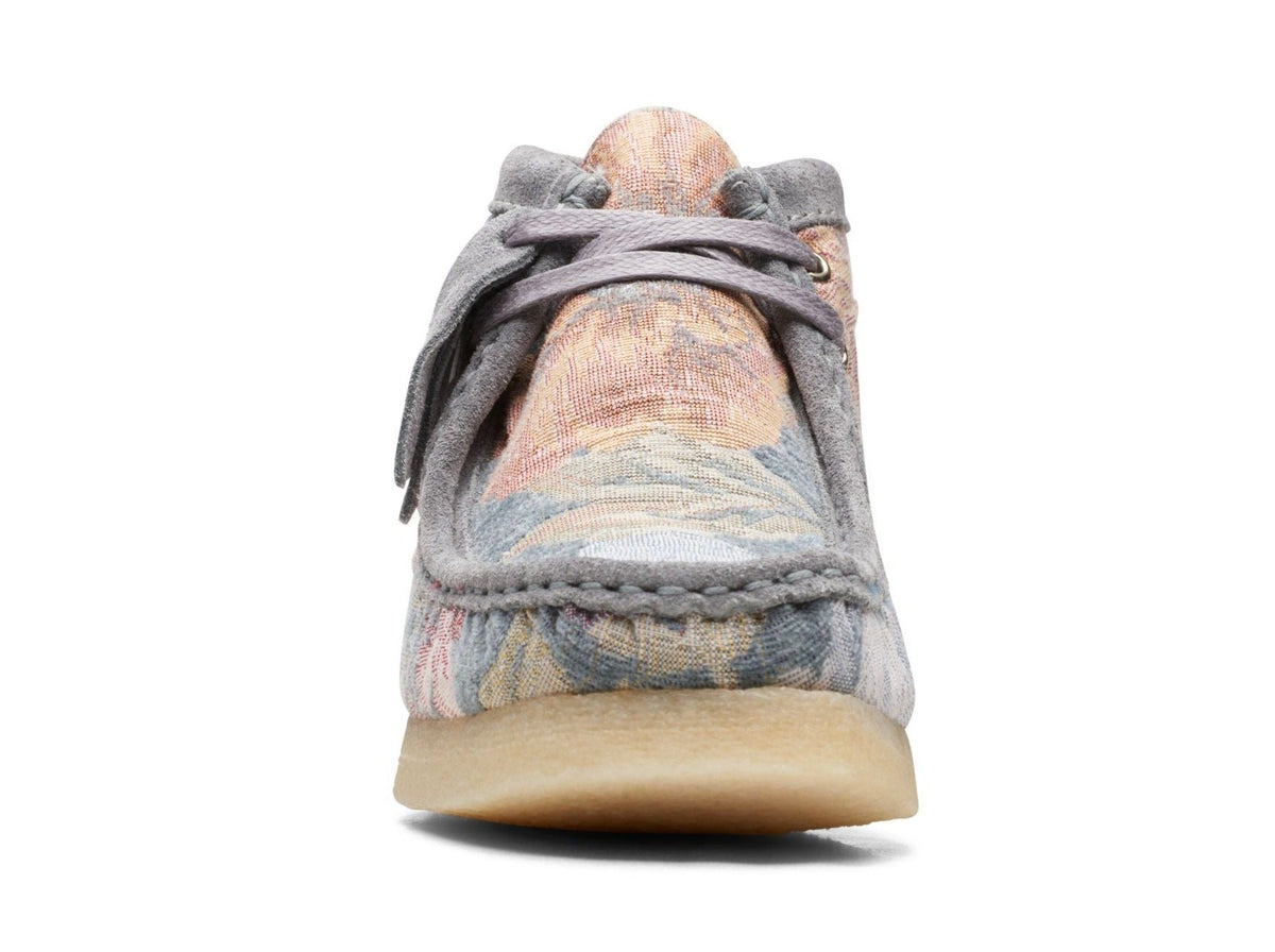 Clarks Women's Wallabee Boot Blue Floral Booties