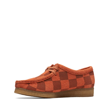 Clarks Women's Wallabee Orange Check Moccasins