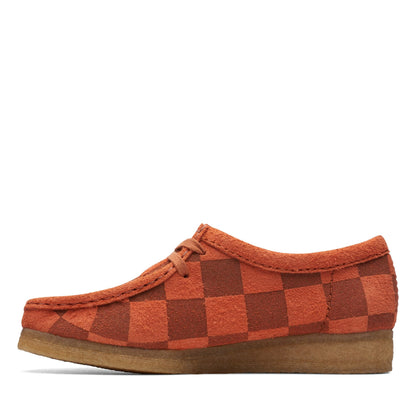 Clarks Women's Wallabee Orange Check Moccasins