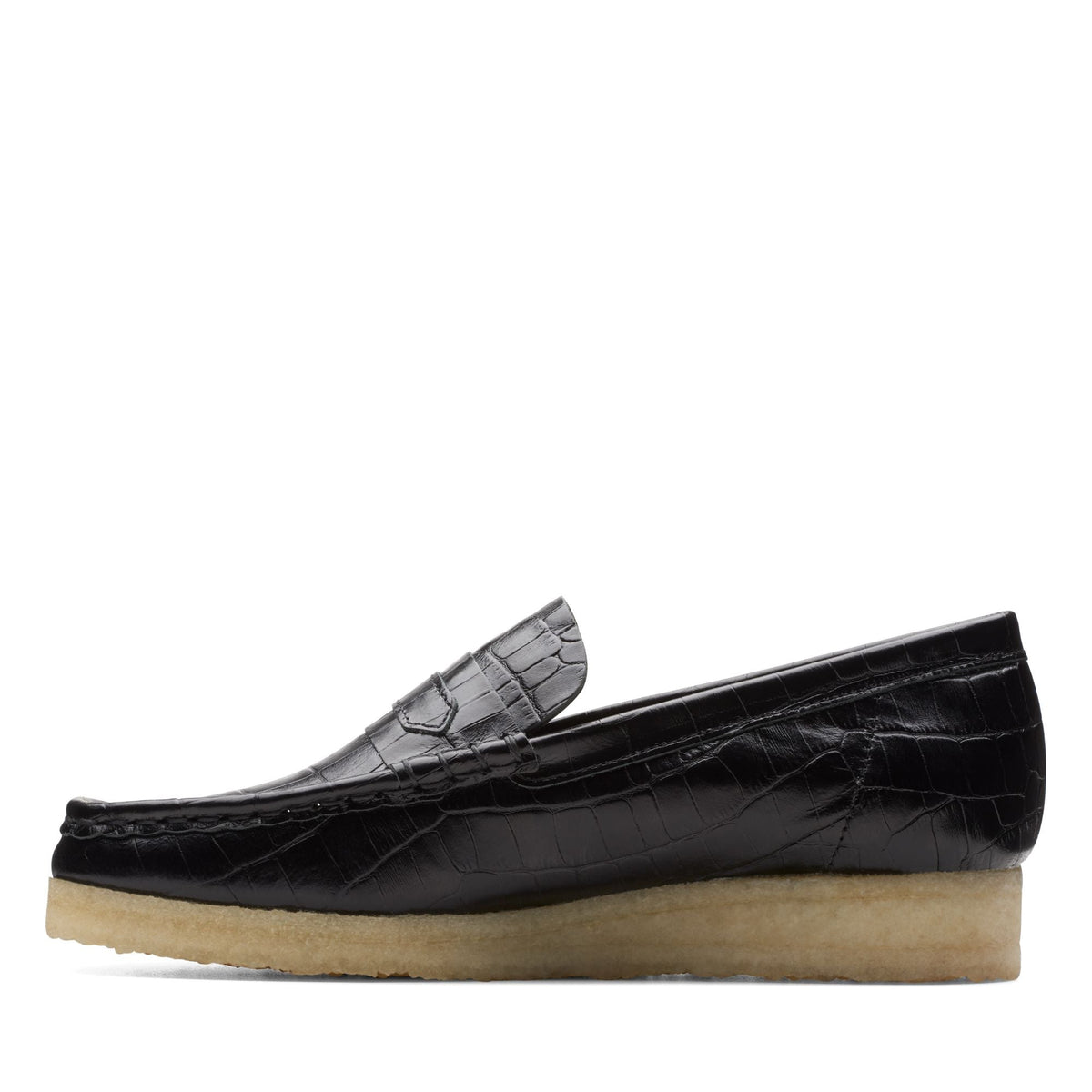 Clarks Women's Wallabeeloafer Black Croc Loafers