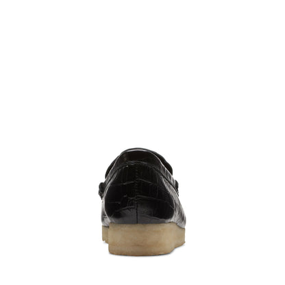 Clarks Women's Wallabeeloafer Black Croc Loafers