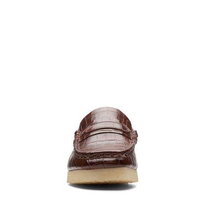 Clarks Women's Wallabeeloafer Brown Croc Loafers