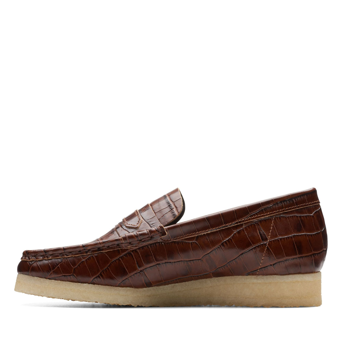 Clarks Women's Wallabeeloafer Brown Croc Loafers
