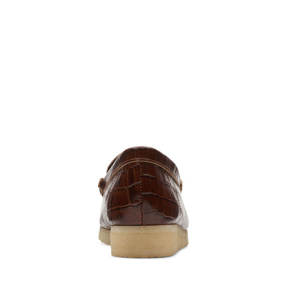 Clarks Women's Wallabeeloafer Brown Croc Loafers