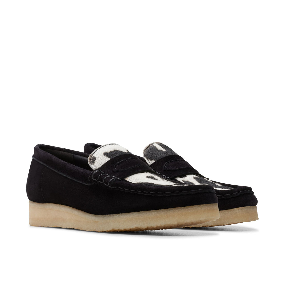 Clarks Women's Wallabee Loafer Cow Print Hairon Loafers