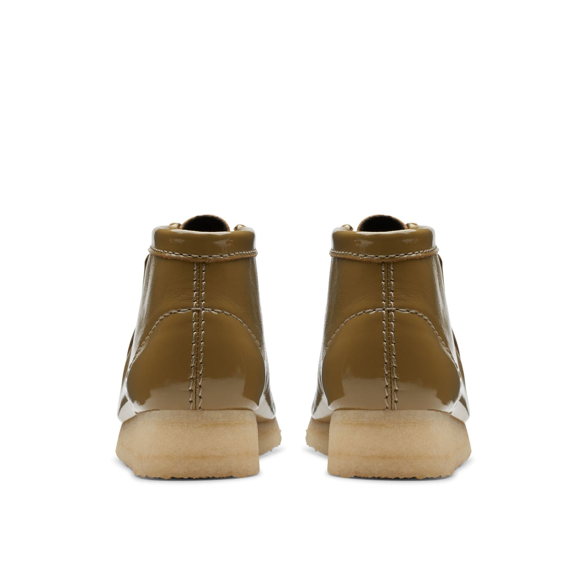 Clarks Women's Wallabee Boot Dark Olive Pat Booties