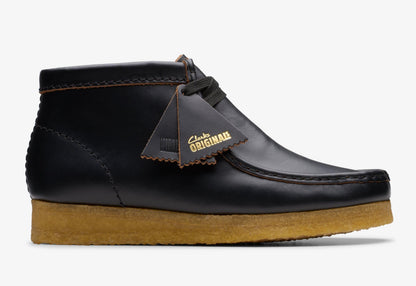 Clarks Women's Wallabee Boot Black Smooth Leather Booties
