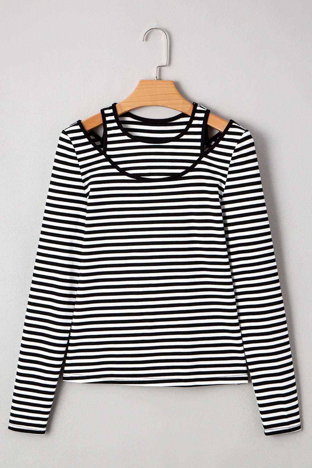 Threaded Pear Remi Stripe Double-layer Long Sleeve Top