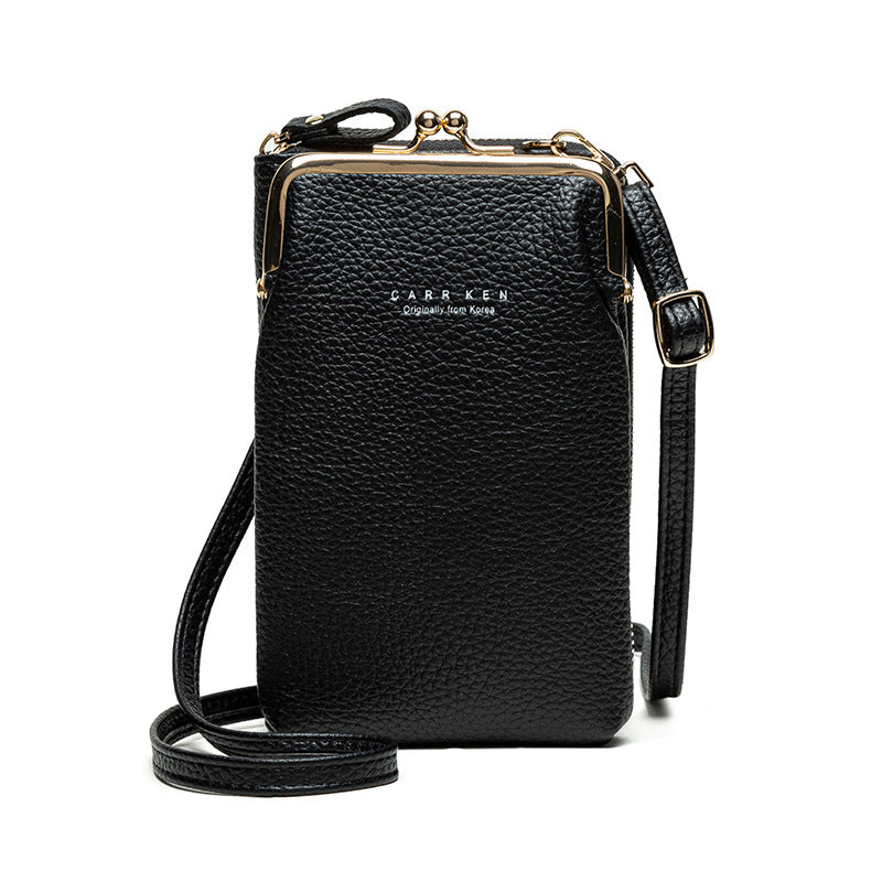 Fashion Lychee Pattern Solid Color Crossbody Bag | Premium Pebbled Texture Shoulder Bag | Minimalist Diagonal Sling Purse for Women | Elegant Daily Travel Messenger Bag