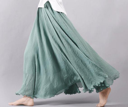Saia Summer Skirt | High-Sense Lightweight Flowing Waistband | Trendy Minimalist Sleek A-Line Skirt | Luxury-Label Statuesque Radiant Apparel | 2026 High-Fashion Emerald-Luxe Essential