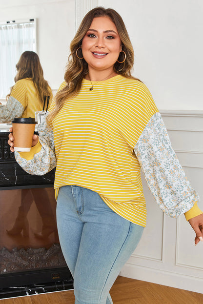 Threaded Pear Evelyn Sleeve Patchwork Loose Top
